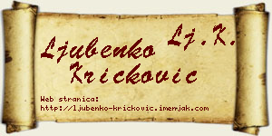 Ljubenko Kričković vizit kartica